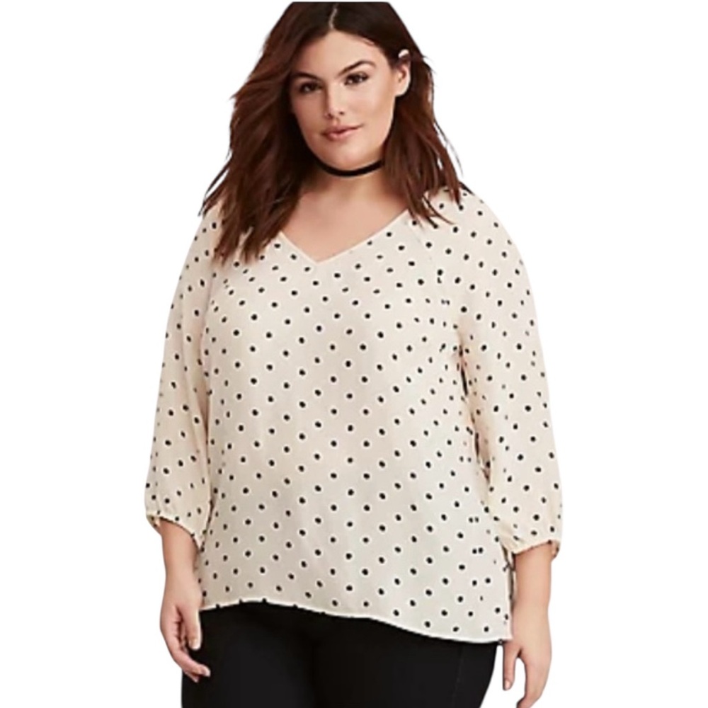 Torrid Polka Dot Blouse‎ Womens Size (1) 14/16